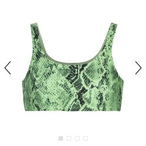 Alo yoga green vapor snake print sports bra large